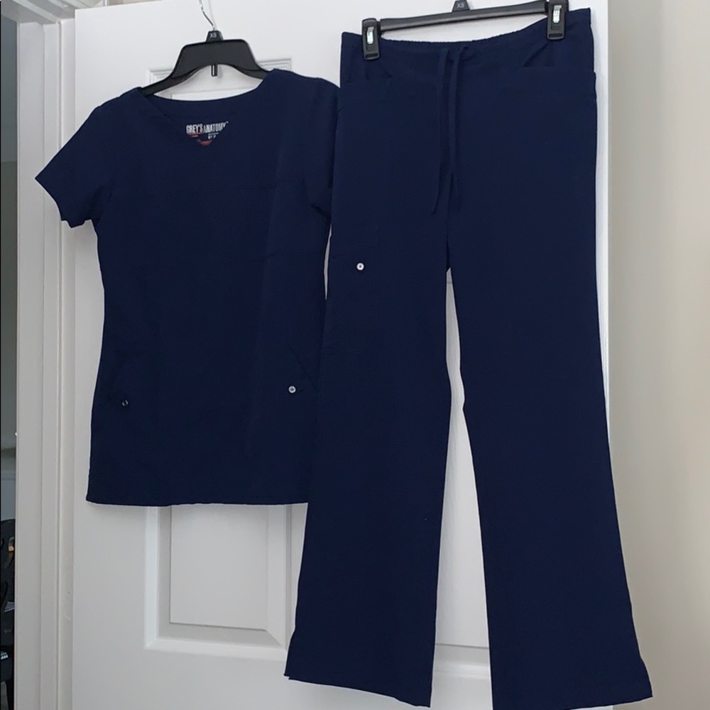 Greys Anatomy navy blue scrub top and bottom